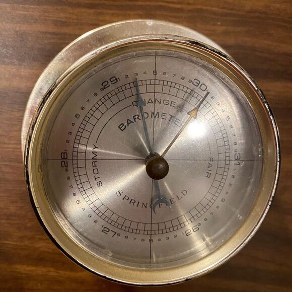 Vintage Springfield Weather Instrument Panel Barometer Temperature Humidity Wall - Picture 9 of 13